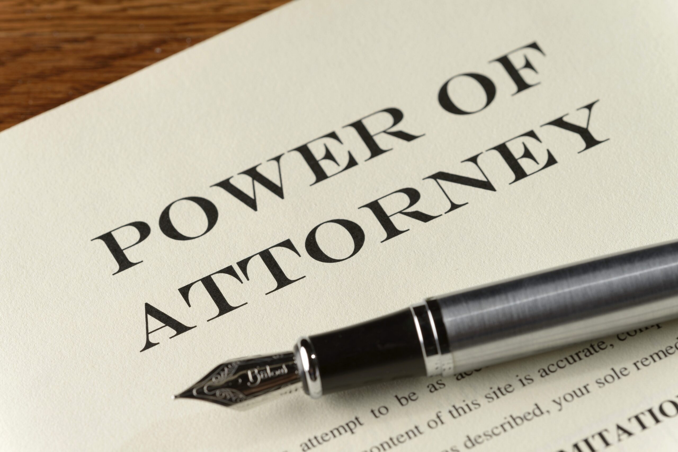 Power of Attorney document requiring authentication by apostille.