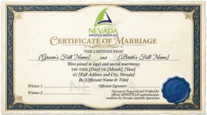 Apostille a Marriage Certificate in Nevada